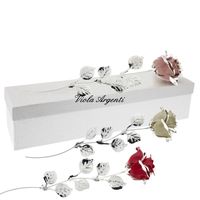 Rosa bocciolo smalto e argento vari colori