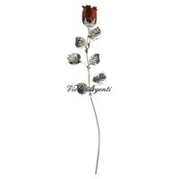Rosa rossa argento e smalto