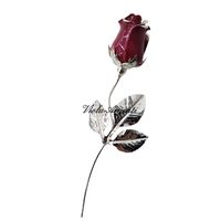 Rosa rossa laminata argento