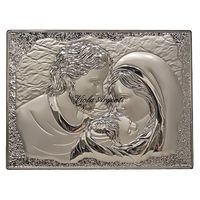 Holy Family painting in silver