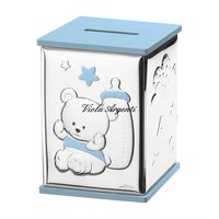 Baby piggy bank with teddy bear