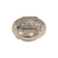 Oval silver box with decoration - 3