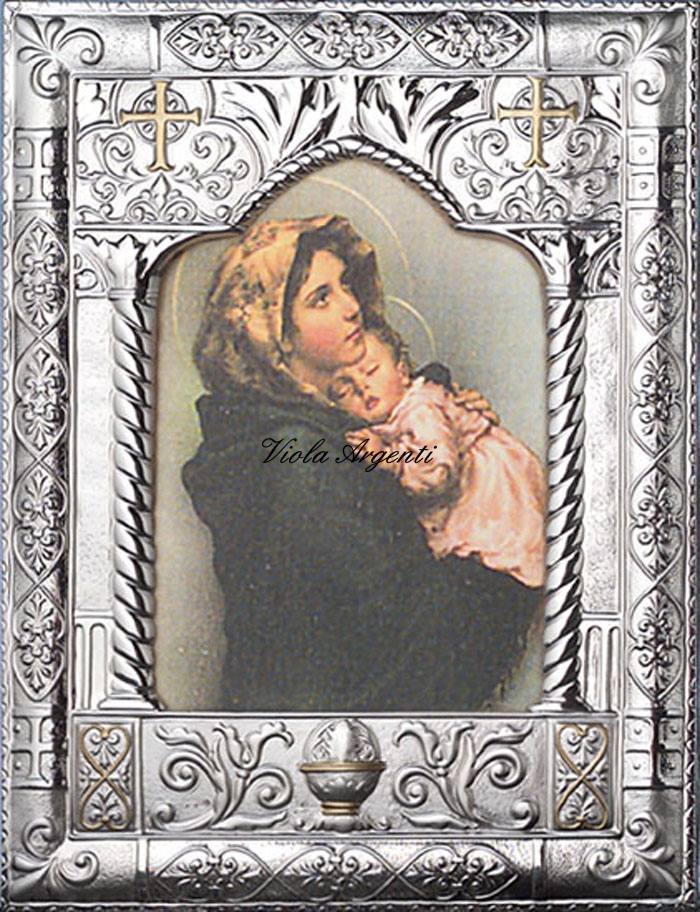 Madonna of Feruzzi Byzantine icon di Viola Argenti. Argento online