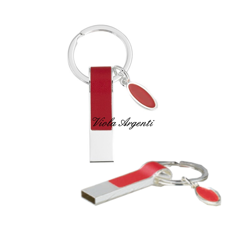 Red usb keychain di . Argento online
