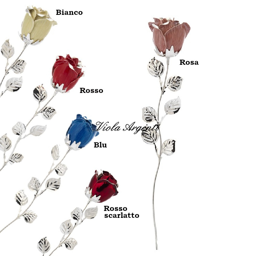Rosa bocciolo grande vari colori  di Viola Argenti. Argento online