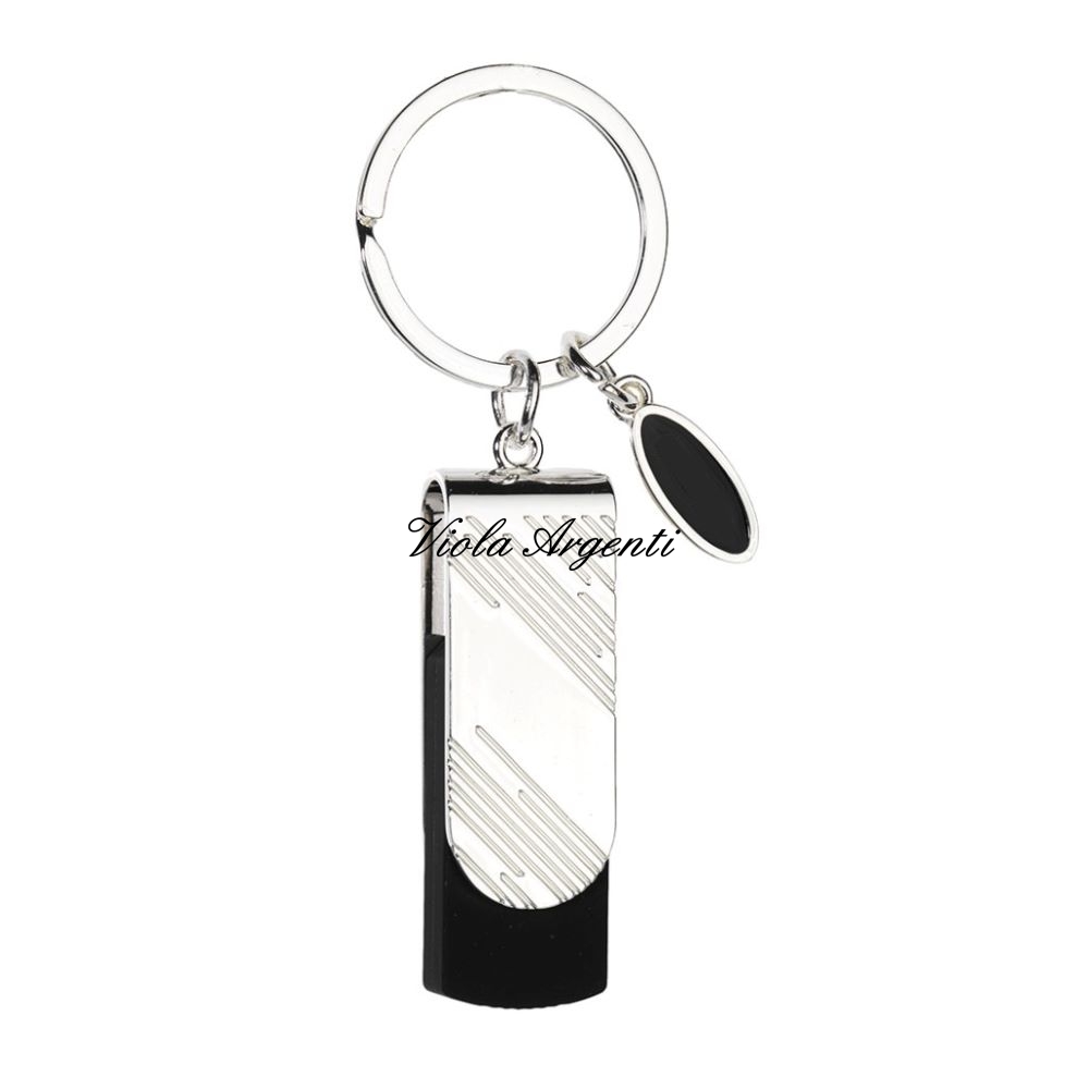 Double diagonal lines usb keychain di . Argento online