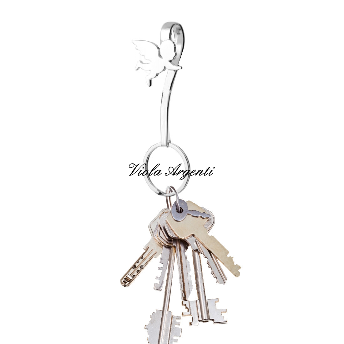 Silver plated keychain