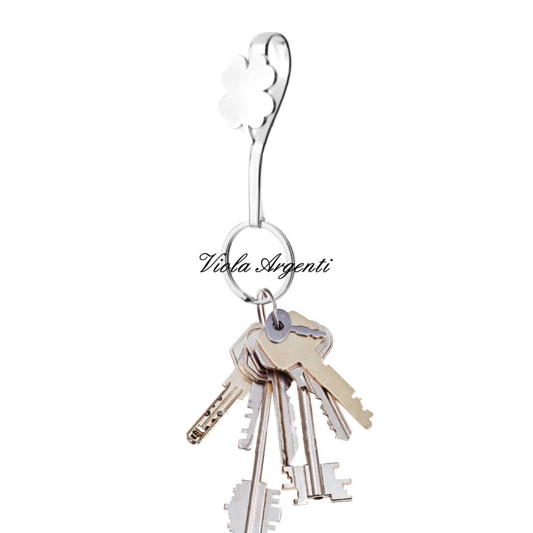 Silver plated keychain