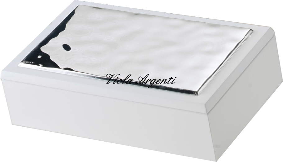 White hammered jewelry box di Viola Argenti. Argento online