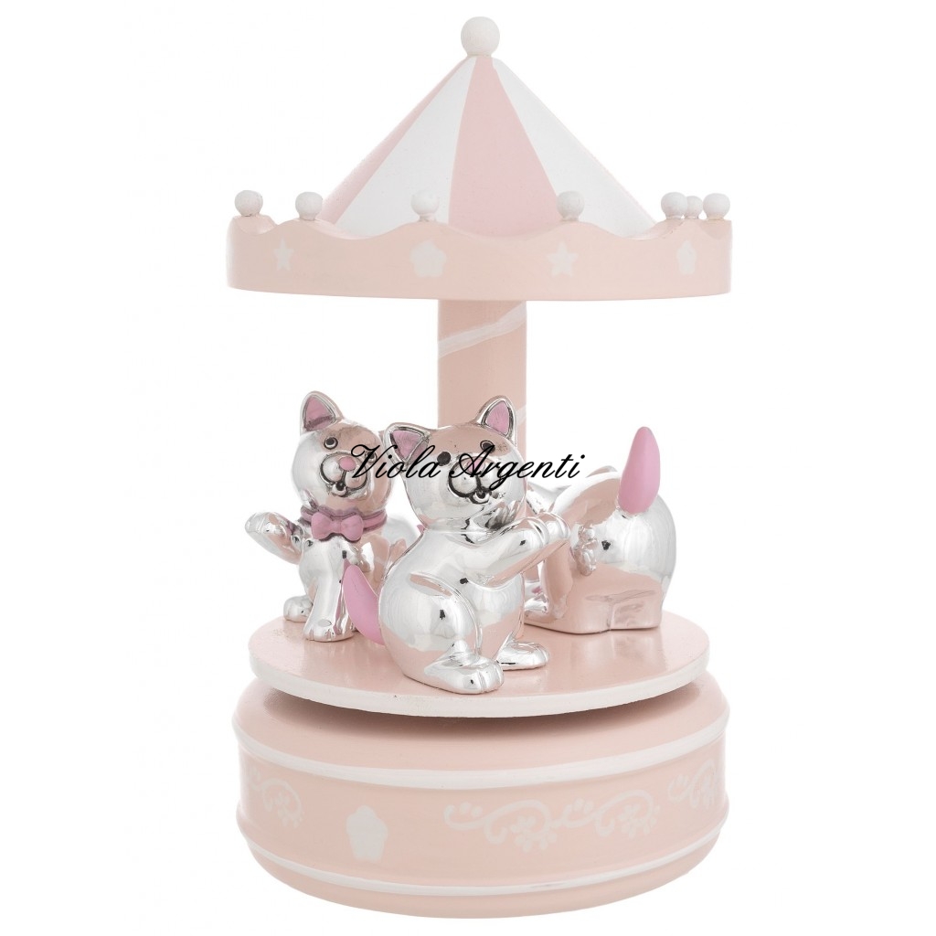 Carousel pink cats di Viola Argenti. Argento online