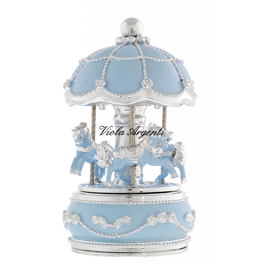 Blue carousel horses with light di Viola Argenti. Argento online