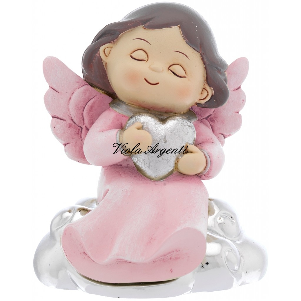 Sitting pink heart angel