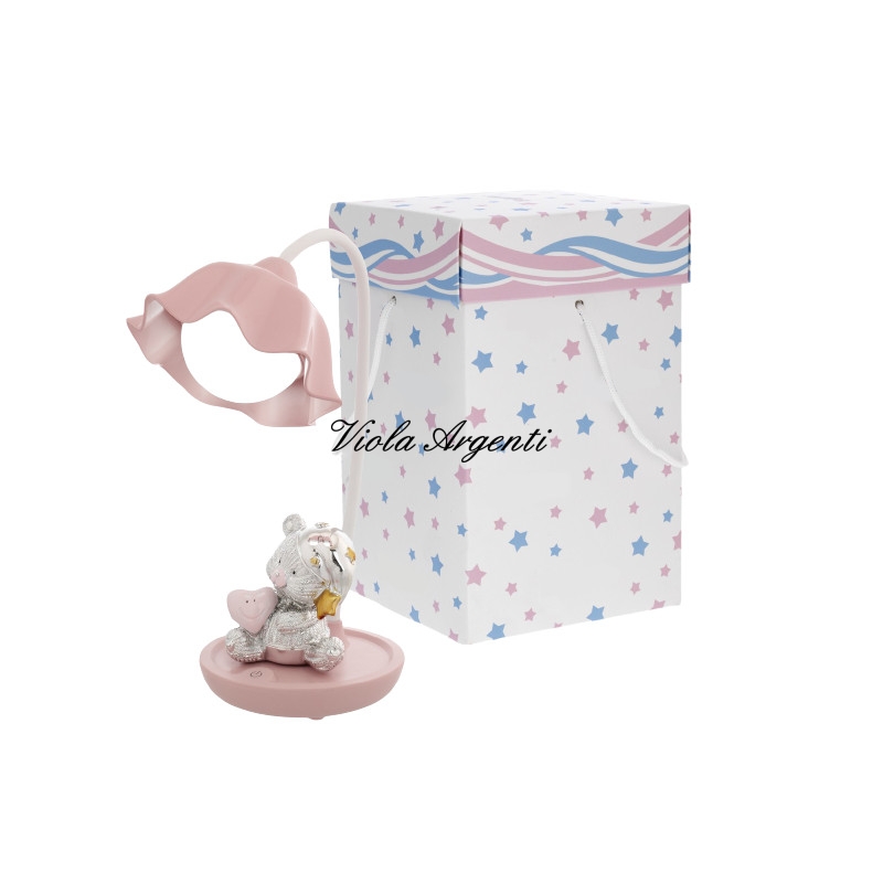 Led lamp and pink bear touch