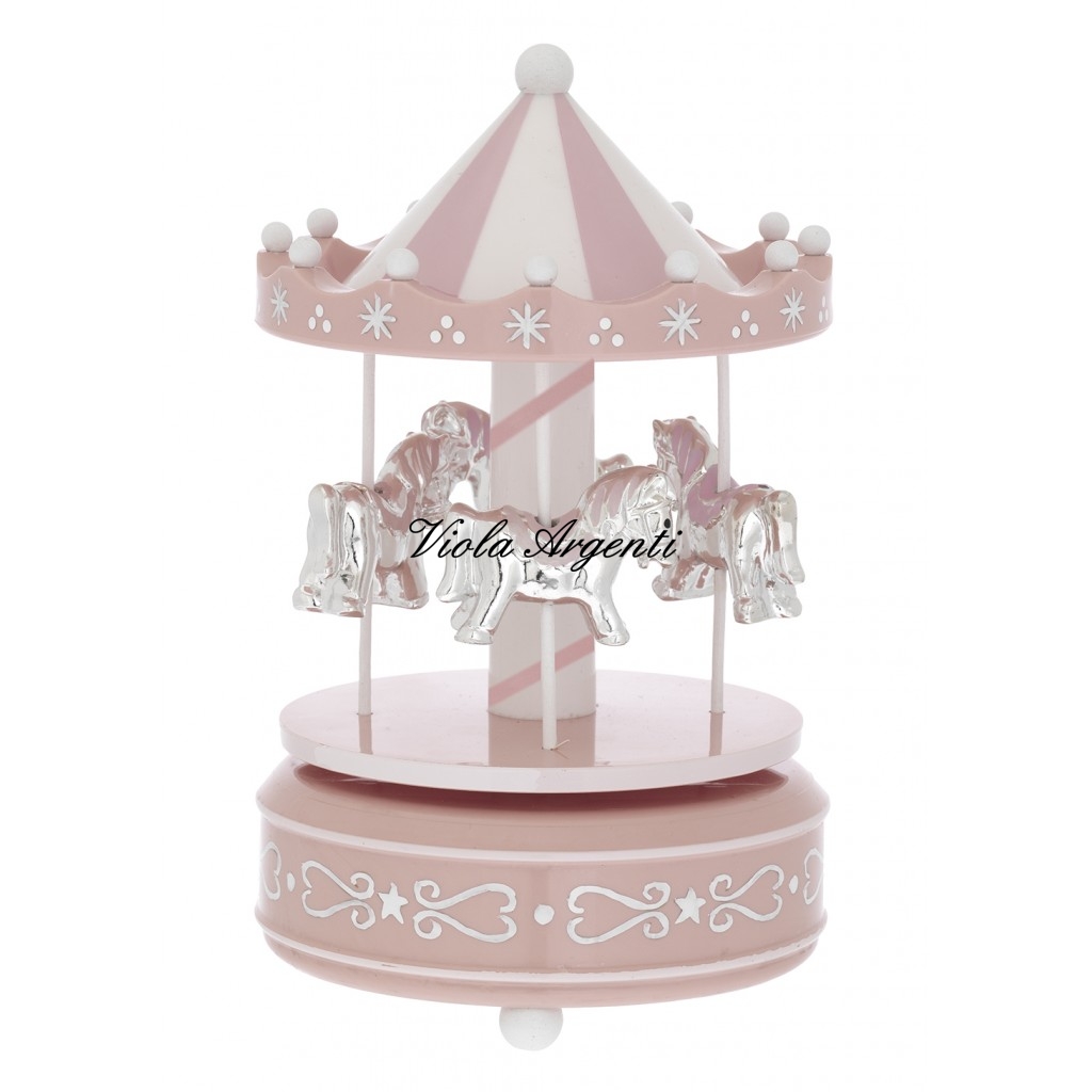 Pink acrylic carousel horses di Viola Argenti. Argento online
