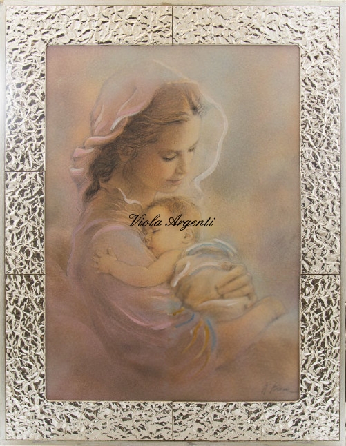Quadro Madonna con bambino di Viola Argenti. Argento online
