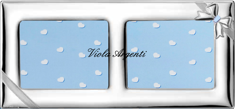 Double photo light blue frame