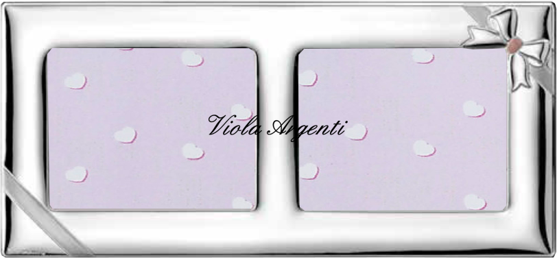 Cornice doppia rosa in argento