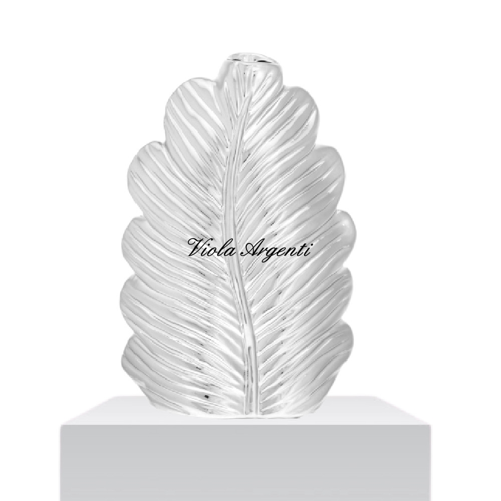 Vaso forma foglia lunga di Viola Argenti. Argento online