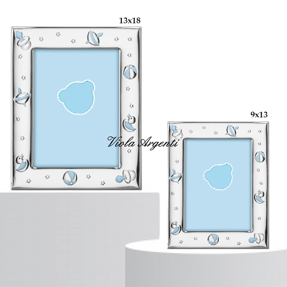 Duck, balloon, spinning top and baby pacifier frame