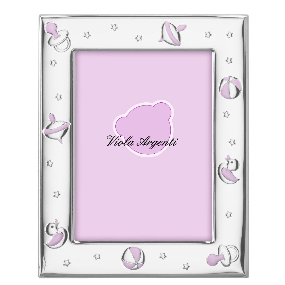 Photo frame with embossed inserts di Viola Argenti. Argento online
