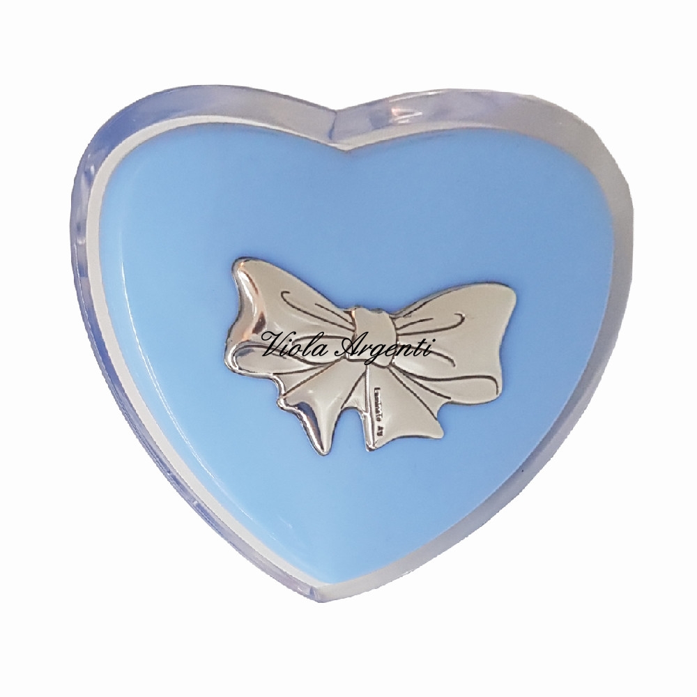 Night light with blue heart di Viola Argenti. Argento online