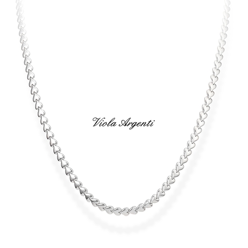 Silver necklace with hearts di . Argento online