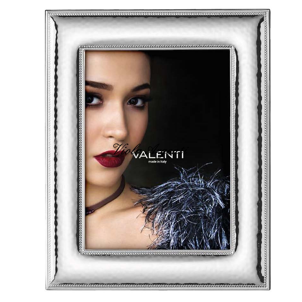 Silver polished Perlè photo frame