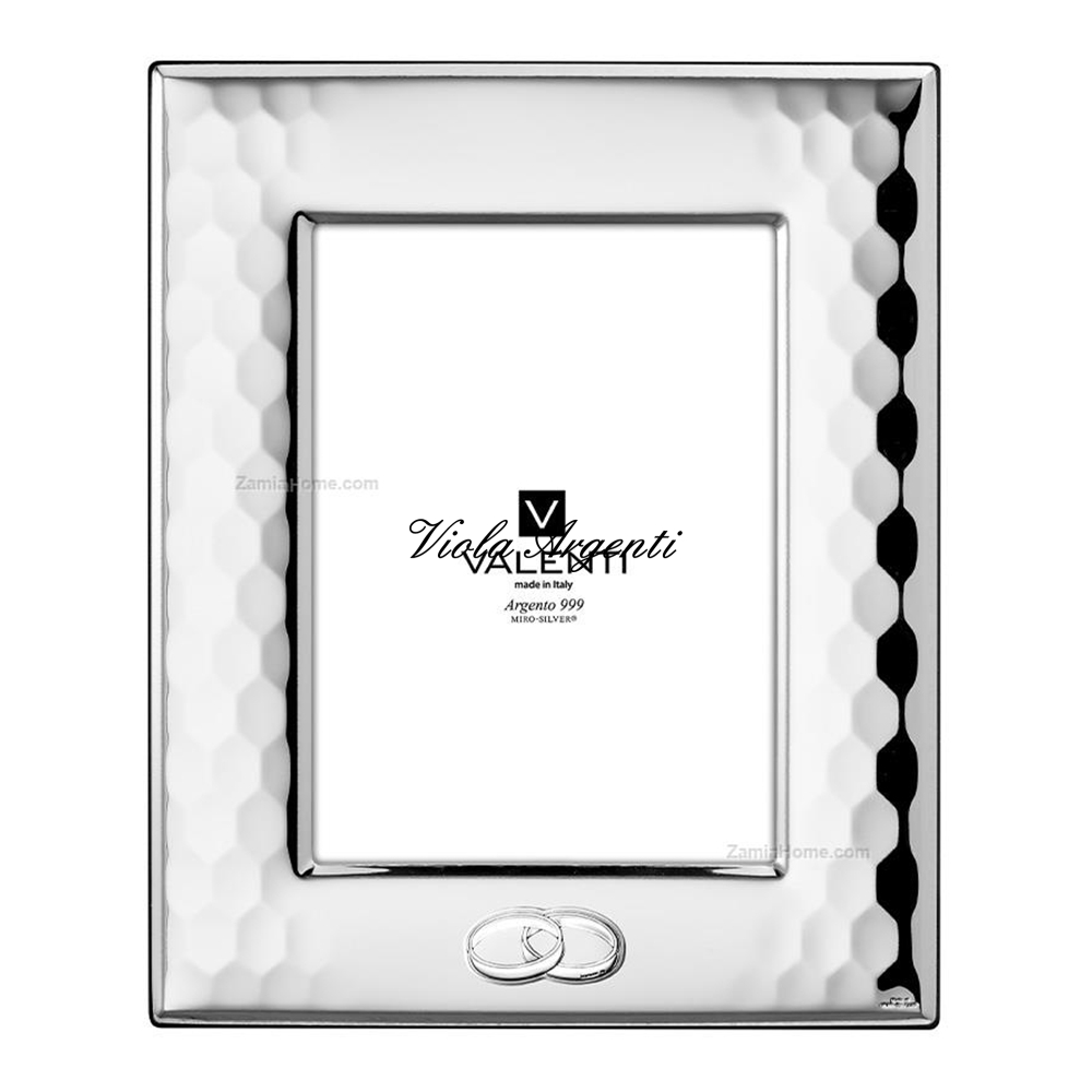 Honeycomb Valenti frame with wedding rings