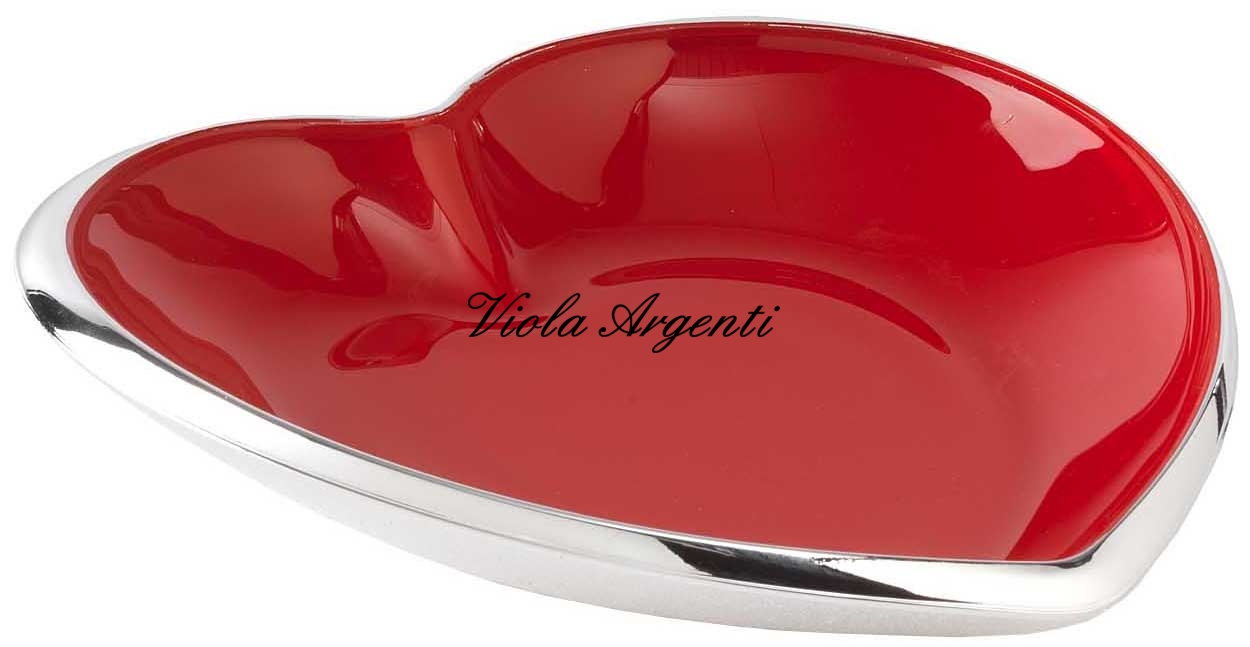 Red heart plate di . Argento online