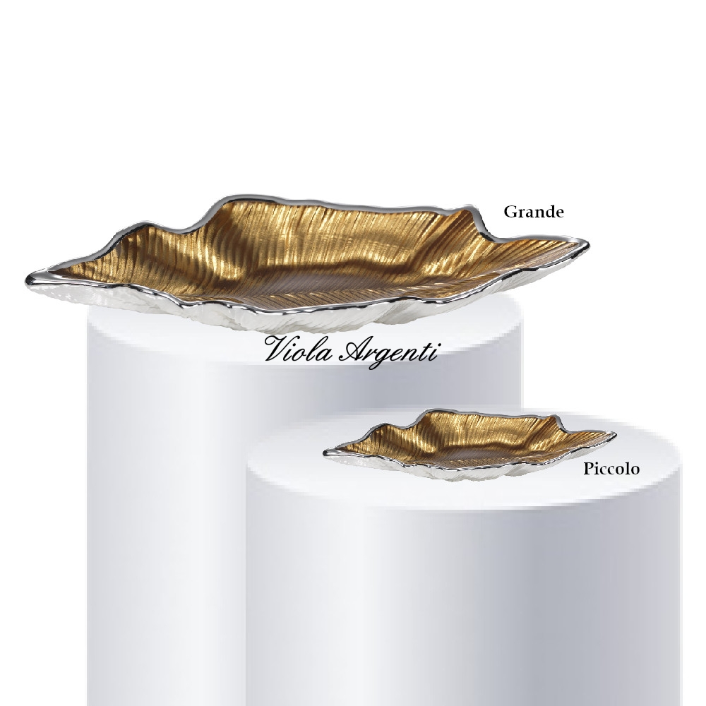 Piatto foglia salice oro di . Argento online