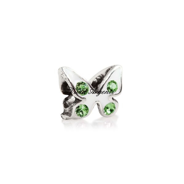 Farfalla swarovski verde di Tedora. Argento online