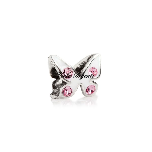 Farfalla swarovski rosa di Tedora. Argento online