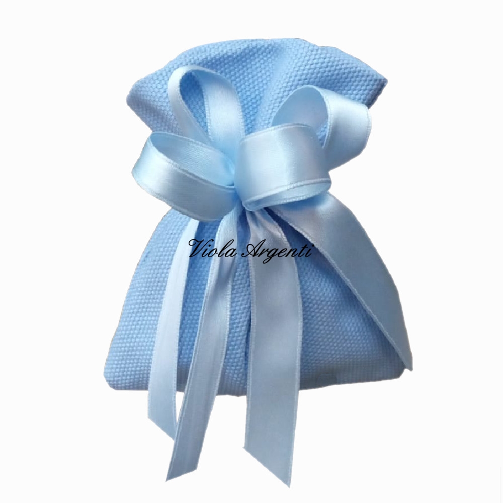 Sacchetto panama azzurro di Viola Argenti. Argento online