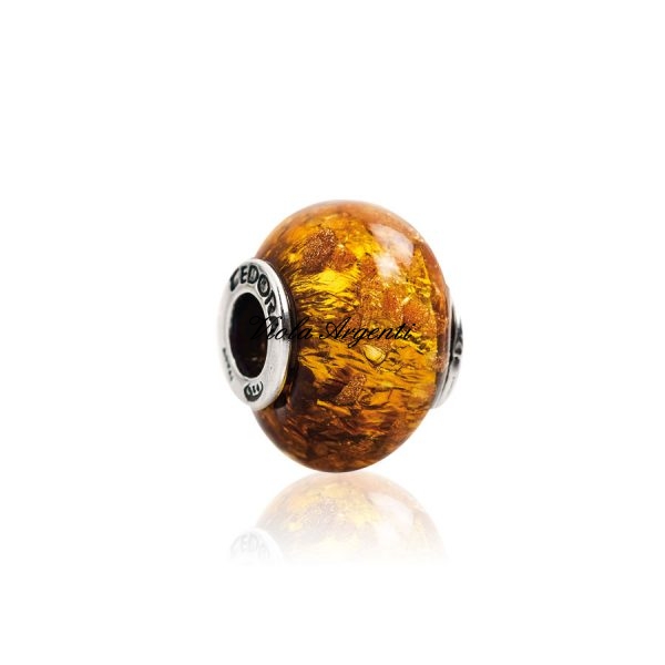 Murano glass charm luxury amber