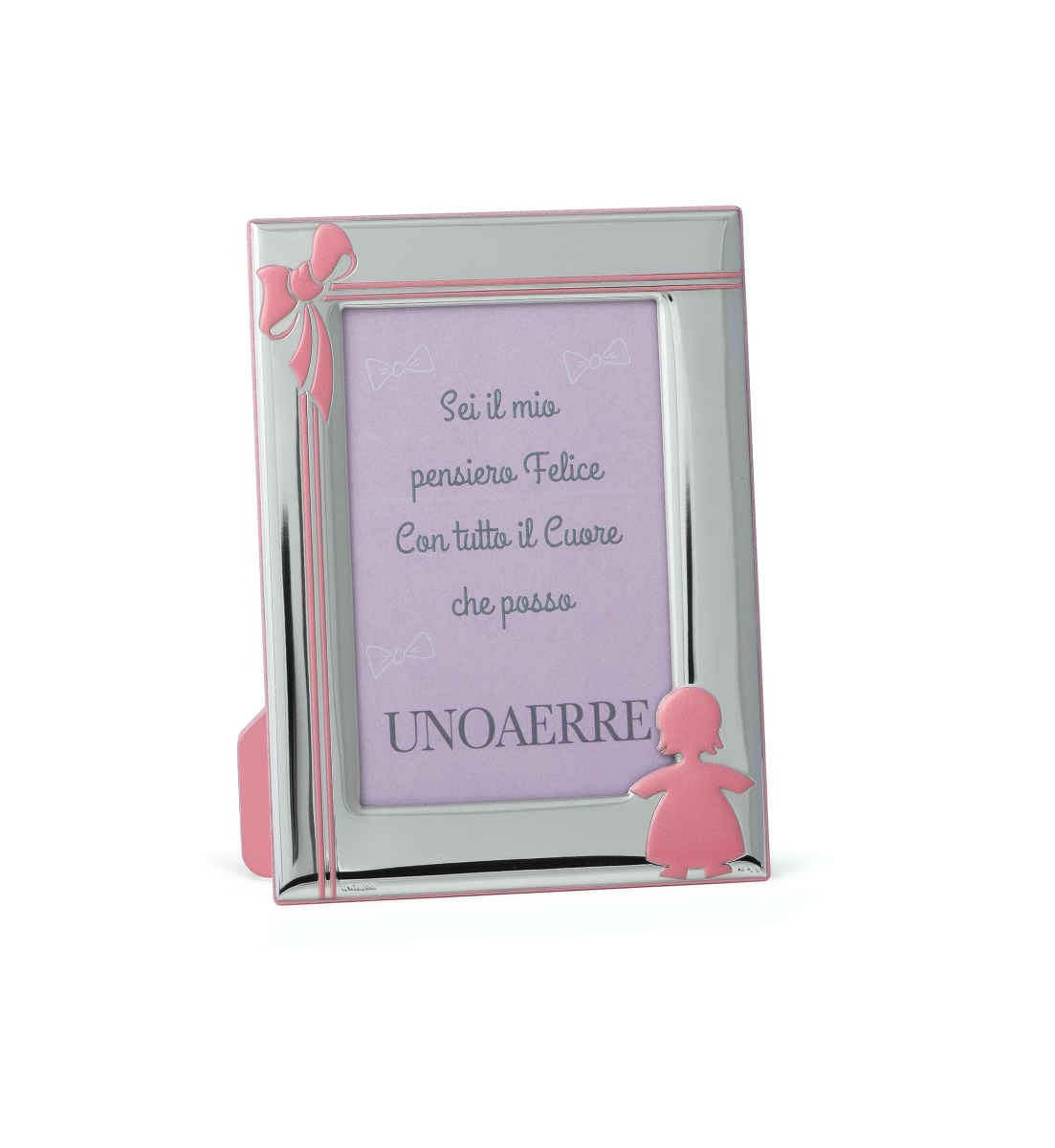 Baby girl frame with bow di Unoaerre. Argento online