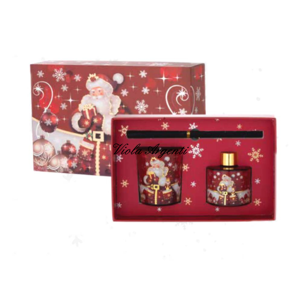 Christmas Gift Box with Candle and Home Fragrance – Red Santa Claus Edition
