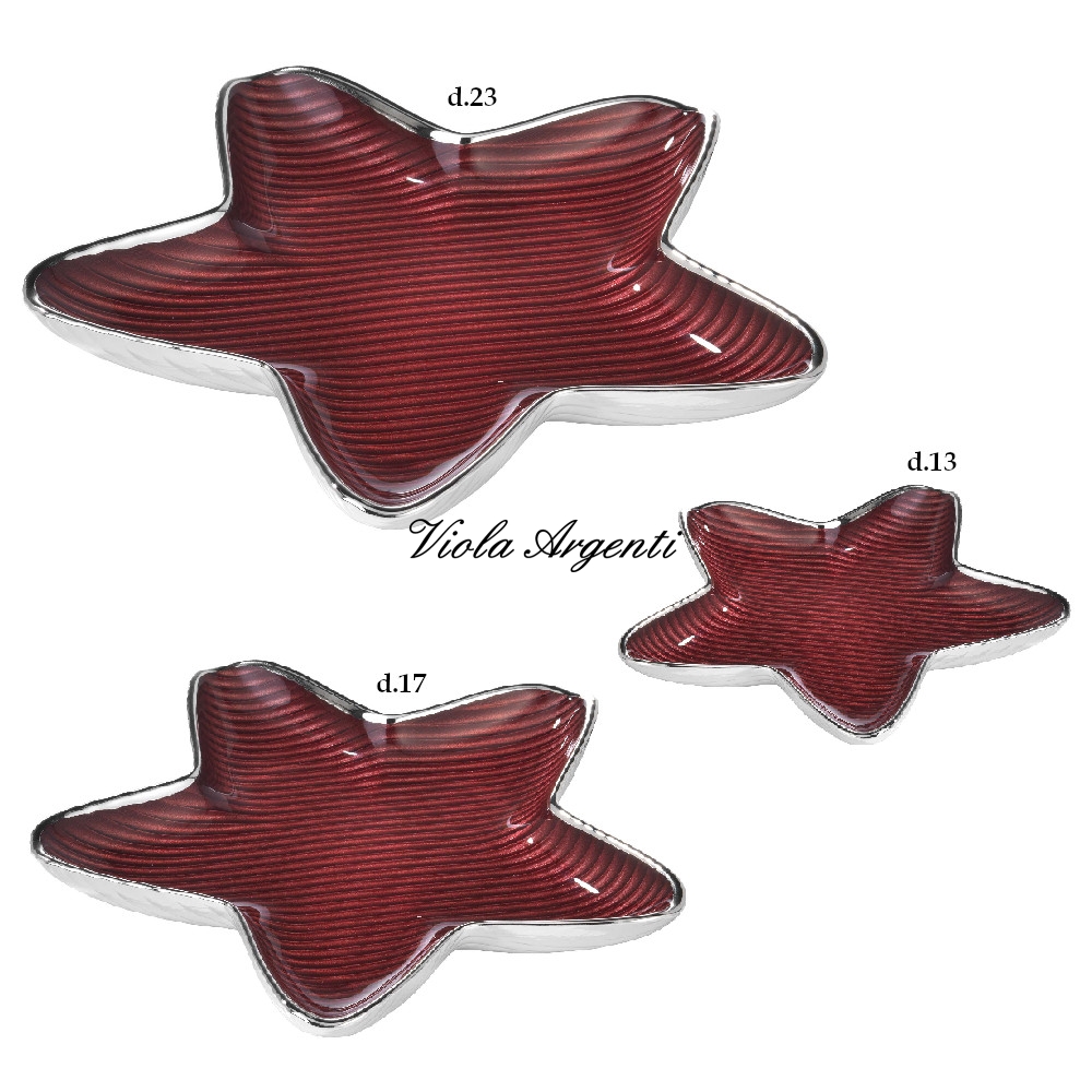 Red striped star plate di . Argento online