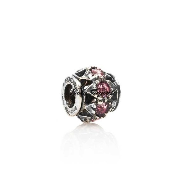 Pink swarovski charm di Tedora. Argento online