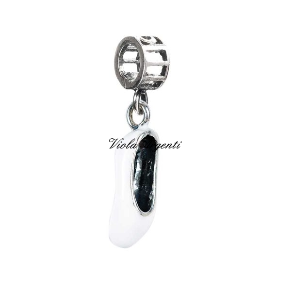 Charm pendente scarpetta bianco