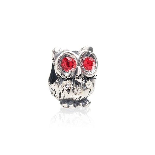 Red swarovski owl charm