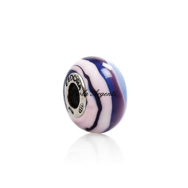 Charm vetro murano variante in viola di . Argento online