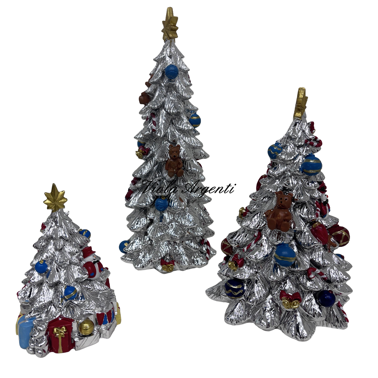 Silver-plated tree and enamel