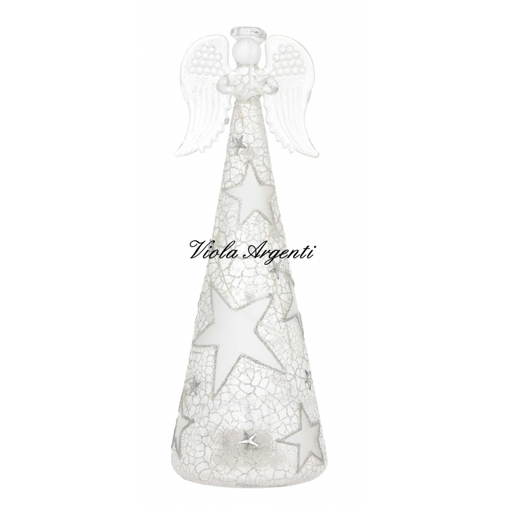 Angelo conico glitter argento