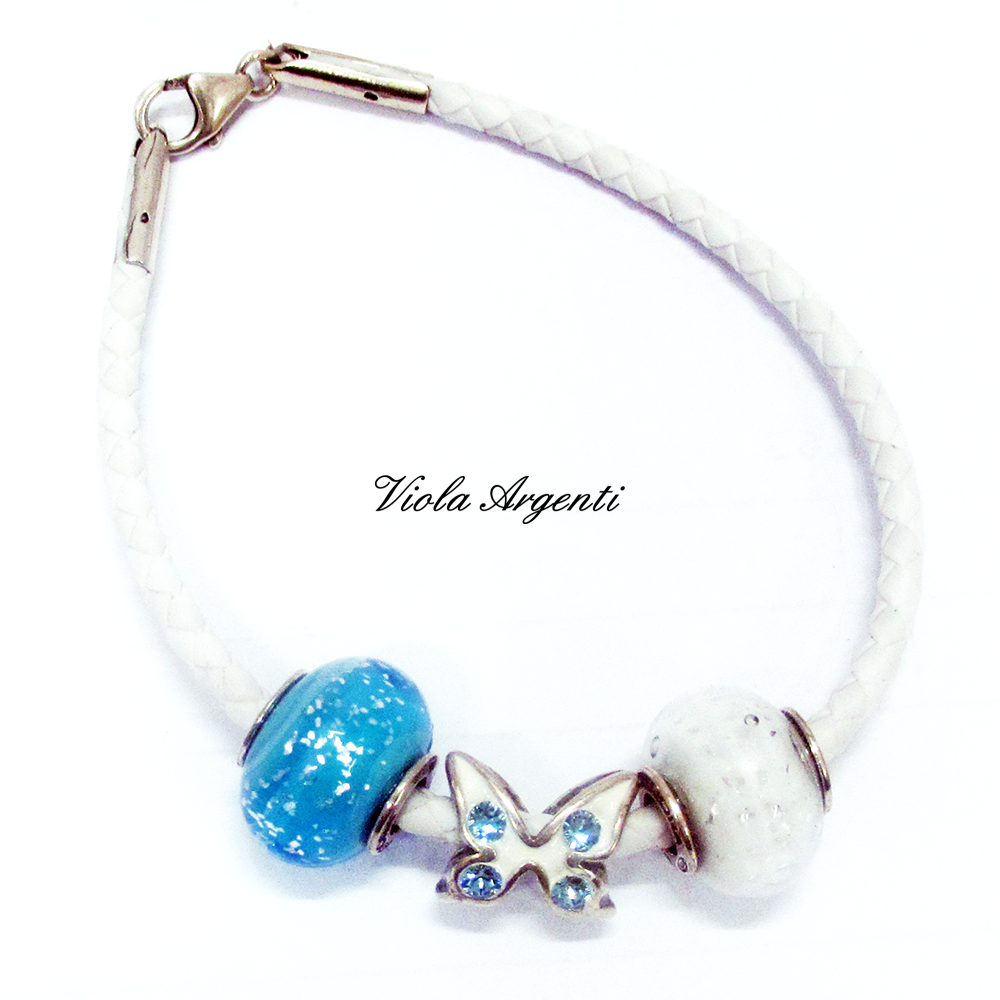 Bracelet in silver and Murano glass di . Argento online