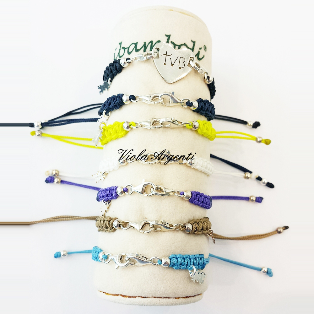 Bracelet on thin rope (vela) di ibamboli. Argento online