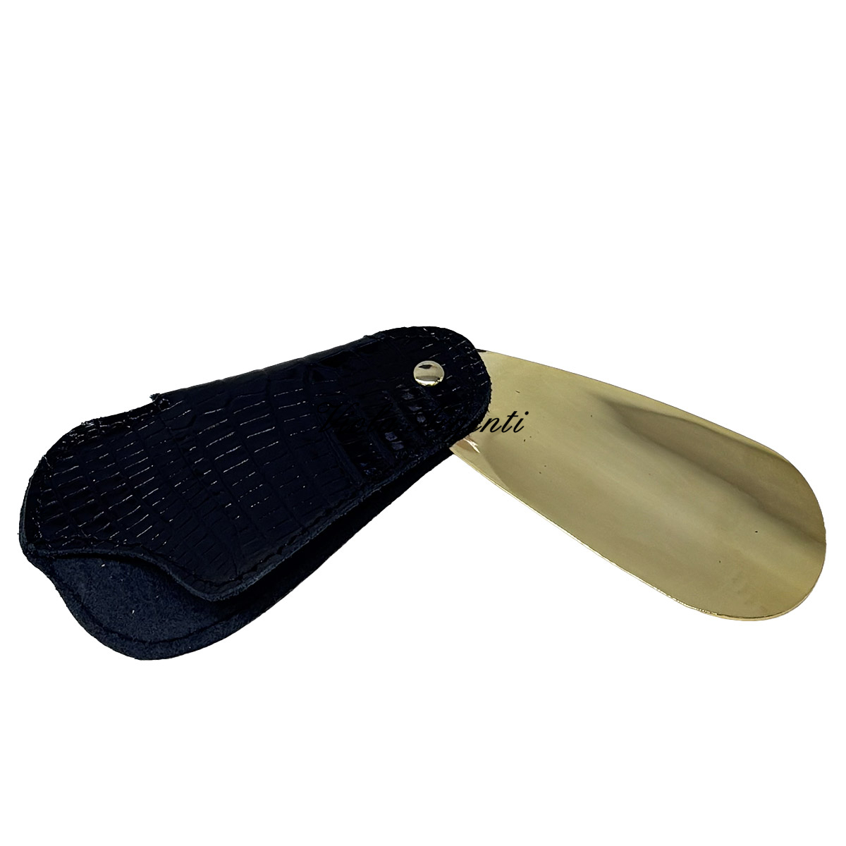 Calzascarpe in metallo con custodia in vera pelle - 5