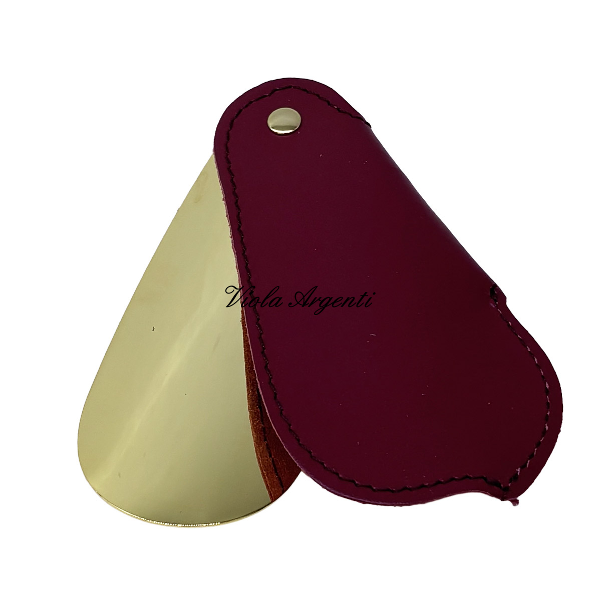 Calzascarpe in metallo con custodia in vera pelle - 3