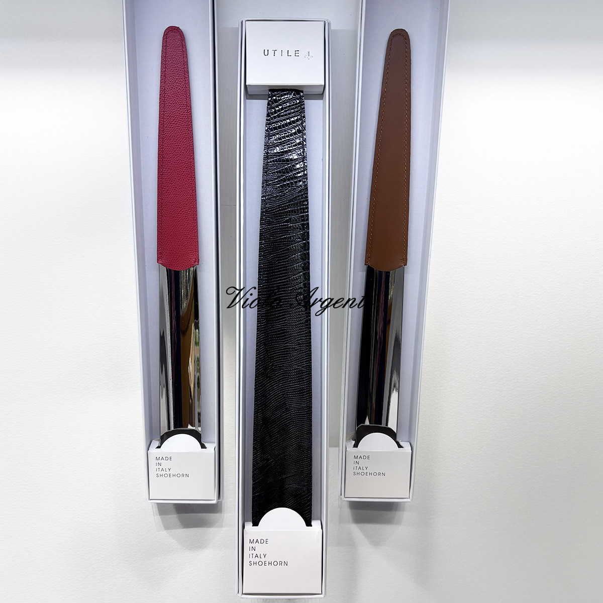 Metal Shoehorn with Genuine Leather Handle - 5