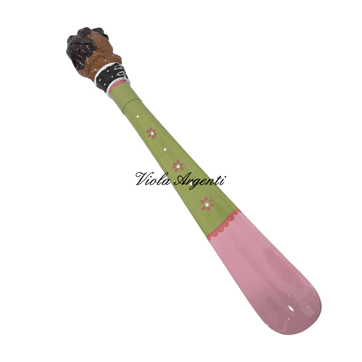 Hand-Painted Dog Head Shoehorn