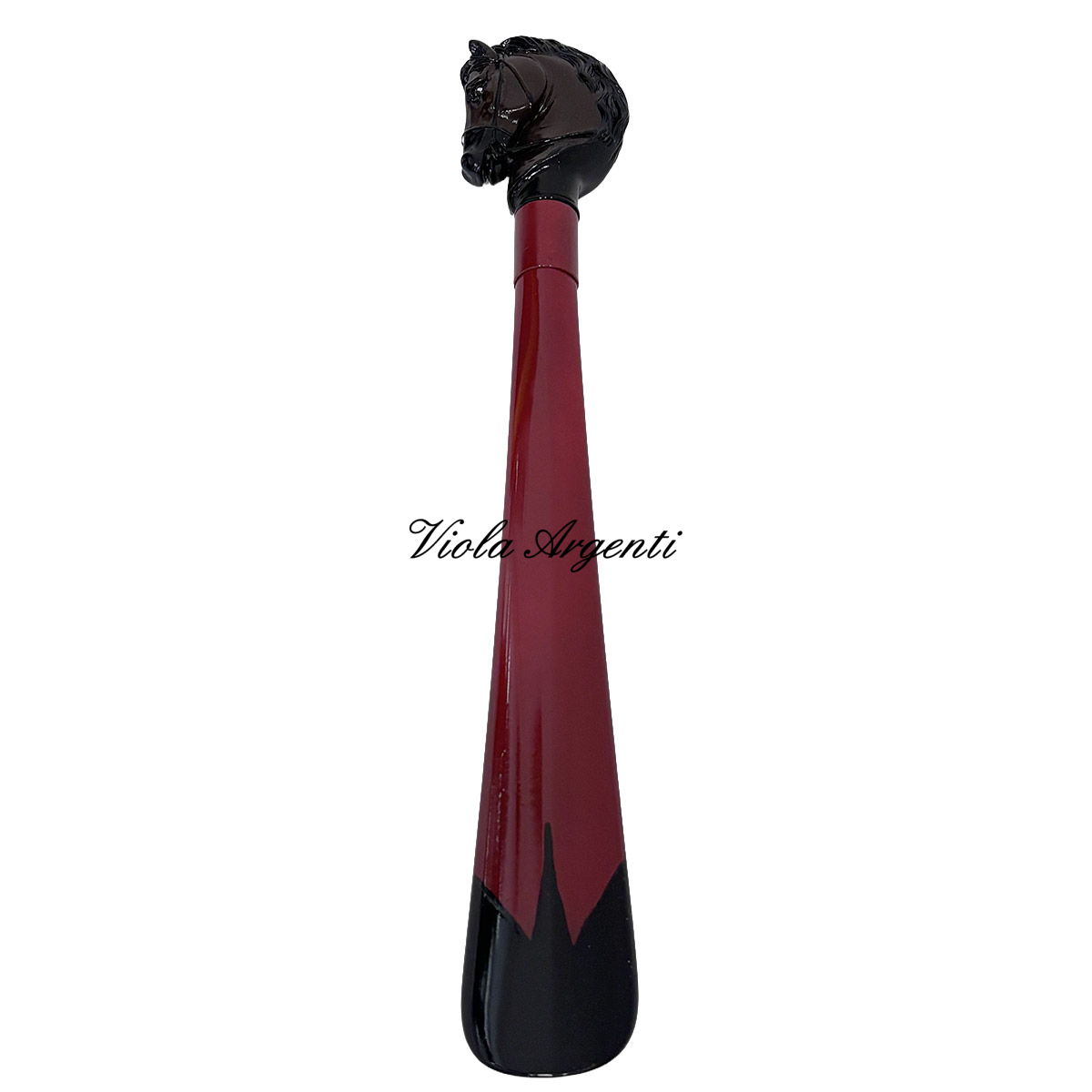 Hand-Painted Artisan Shoehorn with Horse Head Sculpture